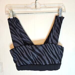 Allfenix Charcoal tiger zebra bandeu sports bra. Size S